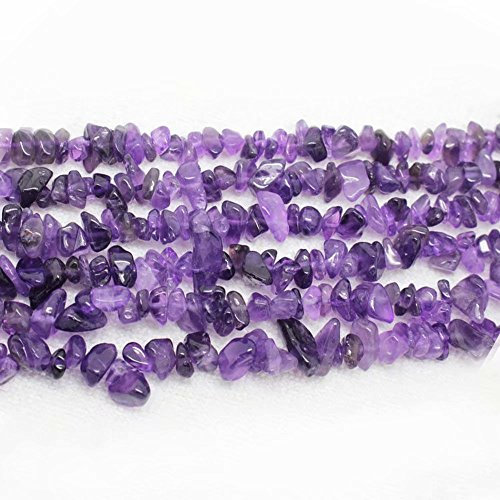 SKYBEADS Amethyst Chips Perlen 3-8mm Natürliche Kristalle und Edelsteine Chips Formen zum Auffädeln Approx 80cm Strang