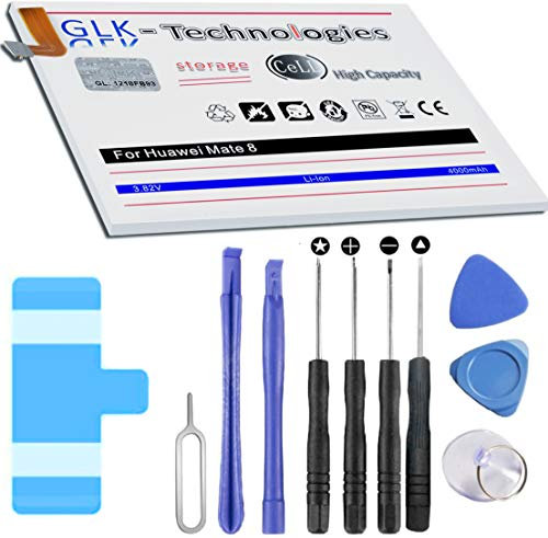 High Power Ersatzakku kompatibel mit Huawei Mate 8 HB396693ECW | Original GLK-Technologies Battery | accu | 4000 mAh Akku | inkl. Werkzeug Set Kit NEU