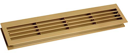 Lüftungsgitter für Zimmertüren, 454 x 90 mm, TS 40 mm, Kunststoff beige-braun