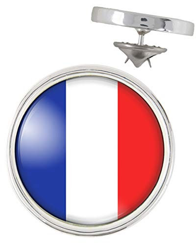 Pin's Argenté 20mm France Tricolore Bleu Blanc Rouge Drapeau Français