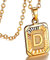 FOCALOOK Damen Buchstabe D Collier 18k vergoldet Initiale Rechteck Anhänger mit 50+5cm Rolokette goldene Modeschmuck Accessoire für Geburtstag Weihnachten Party