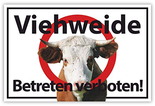 SCHILDER HIMMEL anpassbares Betreten verboten Schild 29x21cm Alu-Verbund mit Schrauben, Weide Wiese Kuh Nr 554 eigener Text/Bild verschiedene Größen/Materialien