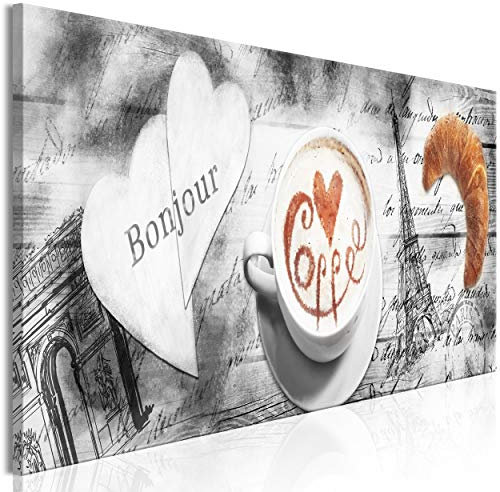 decomonkey Bilder Küche 150x50 cm 1 Teilig Leinwandbilder Bild auf Leinwand Vlies Wandbild Kunstdruck Wanddeko Wand Wohnzimmer Wanddekoration Deko Kaffee Coffee Abstrakt