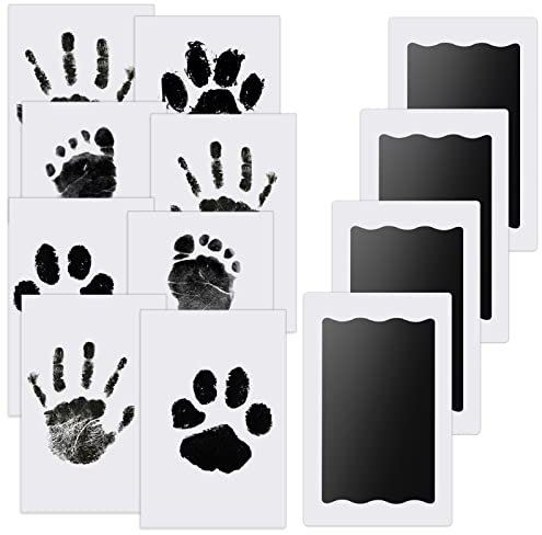 Kit Empreinte Pieds et Mains Bébé Nabance 4pcs Enfant Empreinte Clean Touch Tampons Bébé Empreinte de Main Empreinte de Pied Enfant Empreinte Nouveau-nés Douche Cadeau Bebe Souvenir