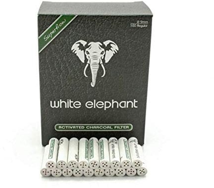White Elephant Carbone attivo per filtro per pipa, 9 mm, 150 pezzi