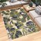 TAPISO Patio Teppich Flachgewebe Outdoor Indoor Grün Creme Schwarz Palmenblätter Wetterfest Strapazierfähig Wohnzimmer Terrasse ÖKO-TEX 140 x 200 cm