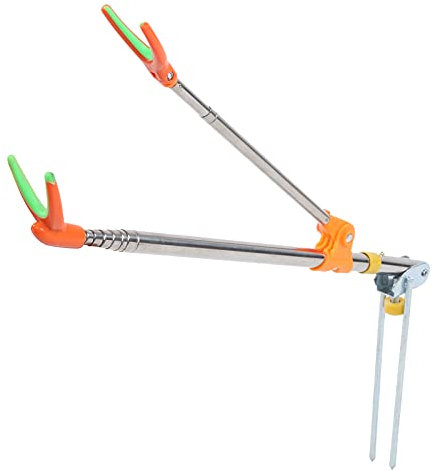 Alomejor Angelrutenhalterung, Edelstahl Teleskop Angelrutenhalter Boden Angelrutenständer Unterstützung Multifunktions Angelrute Gerät Zubehör(2.1M)