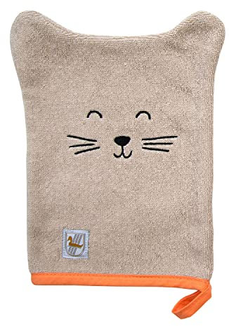 Dyckhoff Waschhandschuh 'Katze' Greige 16 x 21 cm