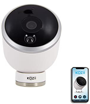 KOZII, KCAMR1080IP, Caméra Connectée Orientable Full HD 1080P avec Détecteur de Mouvement, IP54, Blanc, Idéale pour la Sécurité Intérieure et Extérieure, Facile à Installer
