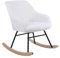 BAKAJI Poltrona Sedia a Dondolo Relax Casa Rivestimento in Tessuto Struttura Legno Imbottita Piedi in Metallo Base Dondonlante Legno Dimensione 60 x 78 x 78 cm Design Slitta Scandinavo (Crema)