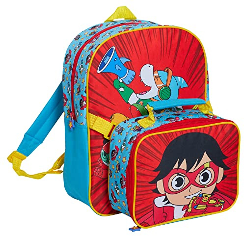 RYAN'S WORLD Backpack With Lunch Bag Kids Detachable Matching School Bag Travel Set