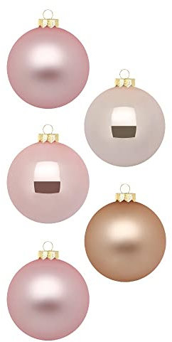 Weihnachtskugeln Glas 4cm x 36 Stück in Kartonbox Christbaumkugeln klein Pearly Rose
