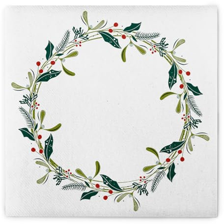 Mank Airlaid Servietten 40 x 40 cm 1/4-Falz perfekt für Gastronomie und Feiern stoffähnlich und saugstark Weihnachten 50 Stück Isabell Weiß (Weiß)