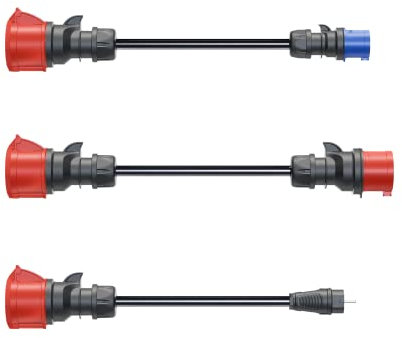 go-e Adapterset für Gemini Flex 22 kW Ladestation auf CEE rot 32A / CEE blau 16 A / 230V Haushaltssteckdose