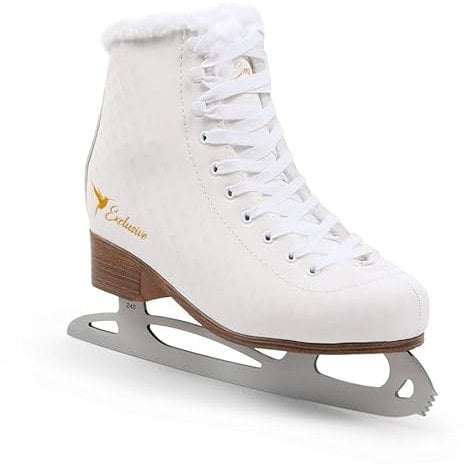 MADIVO SMJ Exclusive Damen Schlittschuhe Eiskunstlauf Eislaufschuhe Klassische Eislauf Weiß | Größen: 36, 37, 38, 39, 40, 41 (39)