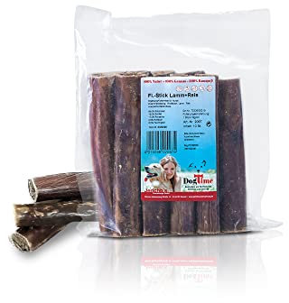 Dog Time Tiernahrung Fleischstick mit Reis & Lamm Geschmack 10er 290g getrocknet I Hundeleckerli fürs Hundetraining oder für unterwegs I Hunde Leckerlis ohne Zucker