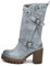 IF FASHION Stivaletti Tronchetti Da Donna Con Tacco Grosso Plateau Borchie Pelle Sintetica G669 blu jeans N.39