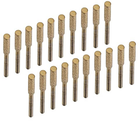 Affûteur de Tronçonneuse Diamant 20 Pièces, Lime à Pierre pour Scie à Chaîne Pierre à Aiguiser Lime pour Chaine de Tronconneuse Outil de Meulage de Polissage (Or)