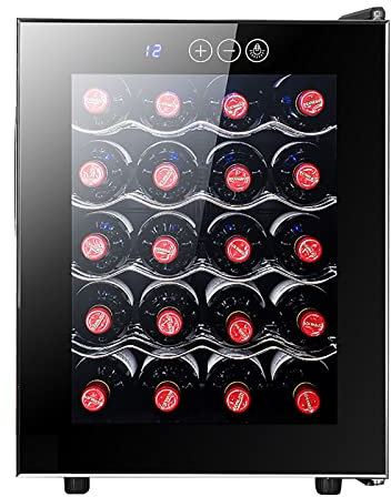 RUYICZB Wine Cooler Refrigerator 20 Bottle Compact Mini Wine Fridge with Digital Temperature Control Quiet Operation Thermoelectric Chiller Freestanding Wine Cellar