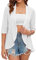 HANERDUN Boléro pour Femmes Boléro de Cérémonie Élégant Cardigan à Manches Courtes 3/4 Cache-Nez à Œillets Ouverts