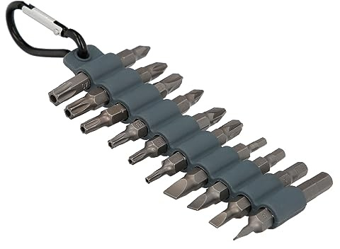 Set mit 20 Spitzen mit Karabinerhaken für Gürtel, Chrom-Vanadium-Stahl.