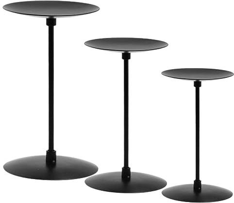 Warmhm 3PCs Vintage Mason Jar Candle Holders Set Tabletop Decorates Metal Candlestick Stand for Home