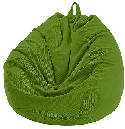 FANSU Sitzsack Waschbar, Sitzsack Ohne Füllung, Sitzsack-StuhlbezugIndoor Outdoor, Sitzsäcke für Kinder Erwachsene, Kordsamt Textile Aufbewahrung (85x110cm,Grün)