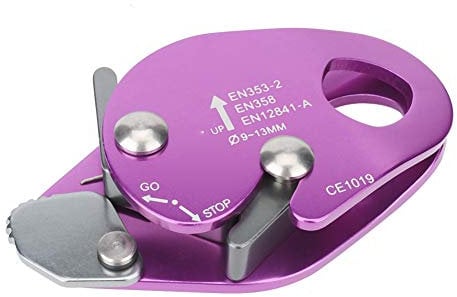 HERCHR Absturzsicherungsgerät, 9–13 Mm Selbstbremsendes Stopp-Abseilgerät 7075 Luftfahrt-Aluminium-Seilklemme, Selbstsichernder Rettungs-Abseilring Für Outdoor-Klettern, Wandern