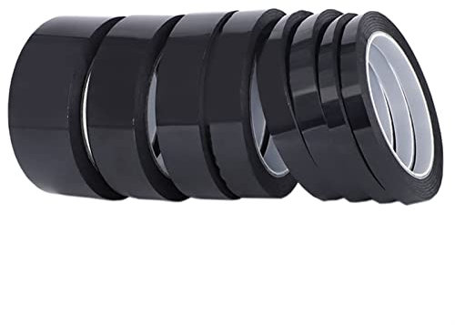 KLVN 5/8/10/12/15/18/20/25mm x 50 m schwarz hochtemperaturbeständig kapton Tape polyimid für elektrische Task/Grills/pulverbeschichtung (Color : 50M, Size : 12mm)