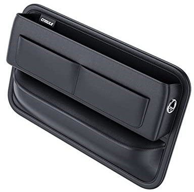 Vusddy Auto Organizer Vorne, Autositz Lückenfüller Organizer, Leder Car Seat Gap Filler Universell Autositz Side Aufbewahrungsbox für Handys, Geldbörse, Karten, Brillen, Münz, Schlüssel