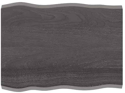 Tidyard Tischplatte Baumkante Massivholzplatte Holzplatte Holz Platte für Esstisch Couchtisch Gartentisch 80x60x4 cm Massivholz Eiche Behandelt Baumkante