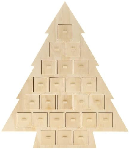Adventskalender Tanne aus Holz mit 24 Schubladen, FSC 100%