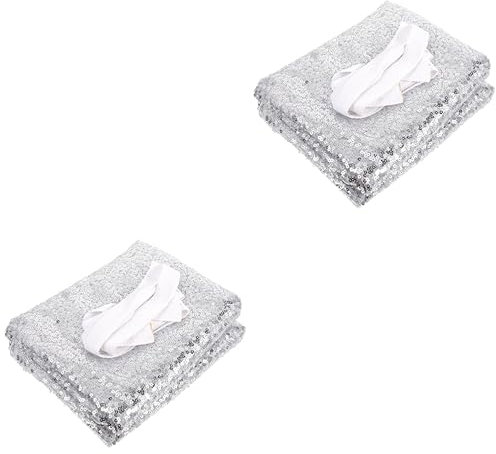Cabilock 2st Schimmernde Wandkulisse Glitzer-hintergrundplatten Glitzervorhang Silberner Paillettenhintergrund Bling-Hintergrund Hochzeitsdeko Abschlussball Polyester (Polyester) Baby Tafel