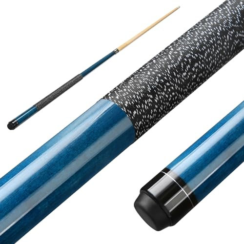 ASMPCUE Pool Queue, 58 Zoll Billard Queue Kanadischer Ahornholz Pool Cue 13mm Spitzen für Professionelle Billardspieler, 1/2 Maple Queue Sticks für Billard Tisch Sport (Blau)