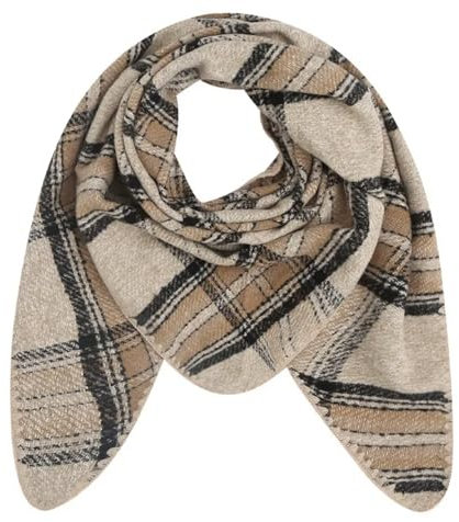 FASHION YOU WANT Damen XXL Strick Dreieck Schal mit LANDHAUS Strickmuster in Unifarben, Schal, Leichtes Tuch (beige)