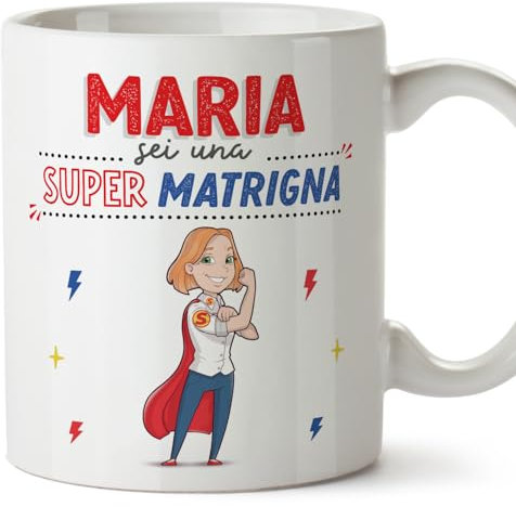 Mugffins Tassen Personalisieren mit Spruch für STIEFMUTTER - Auf Italienisch - Sei Super! - 11 oz / 330 ml - Individuell Anpassbar Geschenk