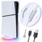 Auarte RGB LED Vertikale Ständer für PS5 Slim Zubehör mit 14 Lichtmodi, Upgraded Standfuß Halterung für Playstation 5 Slim Konsole Disc/Digital mit Schraube ＆ USB C Kabel - Nicht für PS5 Konsole