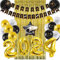 Easy Joy 2025 Abschluss Deko,Graduation Deko,Abschlussfeier Deko,Abitur Bachelor Deko,Schulabschluss 2025 Deko , Schwarz Gold Graduation Deko mit Congratulations Banner,Abitur 2025 Deko