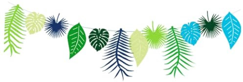 Amosfun Blätter Banner Tropischer Hintergrund 12-teiliges Wimpel Flaggen Papier Einfach Zu Fliegen Wind Party Supplies