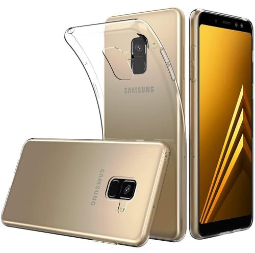 Oprimio Kristallklar Hülle für Samsung A8 2018 [Silikon Hülle] [%100 Durchsichtig] [Deutsche Material] [Ultra Dünn] Klar Handyhülle für Samsung Galaxy A8 2018