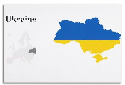 WALSFK Poster mit einfacher Karte, Europa, Ukraine, dekorative Leinwand, Familie, Schlafzimmer, Kunstwerk, Bild, Gemälde, 40 x 60 cm