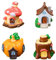 Koonafy 4 Stück Miniatur Haus Feengarten Zubehör Harz, Miniatures Dekor Zubehör Gartendekoration Kit Miniatur Figuren Ornament Mini Garten Dekoration Figuren für Mikro Landschaft (4pcs)