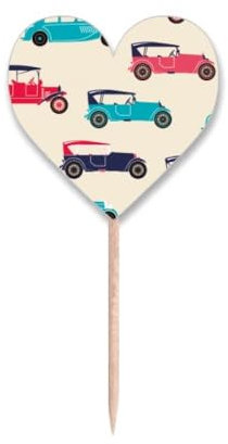 Palillos de dientes coloridos y clásicos con diseño de caricaturas, palillos de dientes, etiquetas de corazón, palillos