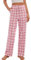 AMYTIS LINGERIE Damen Pyjamahose mit Taschen Loungehose Schlafanzughose Freizeithose Bequeme Weiche Schlafhose,kariert 08,XL