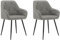WOLTU Esszimmerstühle 2er Set, für Esszimmer Wohnzimmer, ergonomische Küchenstühle gepolstert mit Armlehnen, Metallbeinen, Sitzfläche aus Vintage-Kunstleder, Dunkelgrau