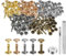 QUARKZMAN 100 Juegos Remaches de Cuero 8mm x 12mm Remaches de Doble Tapa de Metal Broches de Presión Con 3 Herramientas de Instalación para Manualidades Decoración Multicolores