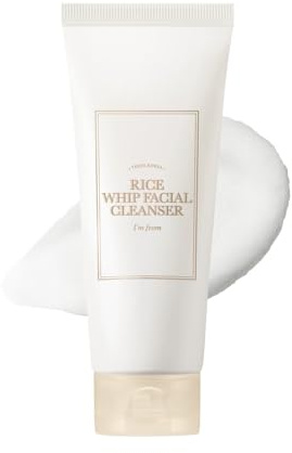 I'm from Rice Whip Facial Cleanser, low-pH Korean Rice Water Face Wash for sensitive, dry skin, Gentle Face Wash for Hydrating & Moisturizing, Creamy Lather, Makeup Remover (5.07 Fl Oz)