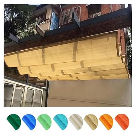 Pergola Shade Cover ，durable Retractable Pergola Replacement Canopy Slide Shade Sail，for Garden Porch Beach Pavilion Grill Gazebo Modern Yard Grape Trellis Pergola(W2*L15m/W6.56*L49.21ft)