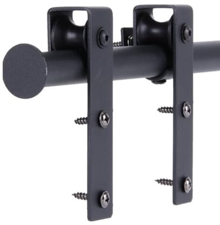 Kit de riel para puerta corredera, mini carril, puerta corredera para armarios, sistema de riel para puerta colgante para muebles de TV, armario de almacenamiento (puerta simple, 120 cm, 4 FT)
