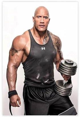 Poster auf Leinwand, Motiv: Dwayne Douglas Johnson, amerikanischer professioneller Wrestler und Schauspieler, Schlafzimmer, Dekoration, Landschaft, Büro, Raumdekoration, Geschenk, 30 x 45 cm